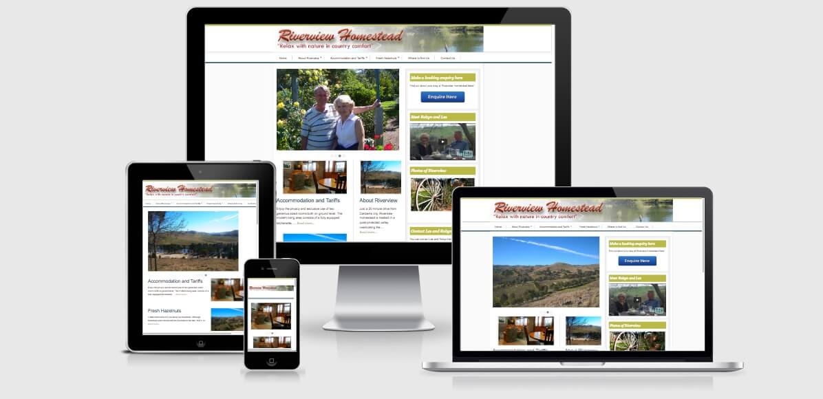 Image of the Riverview Homestead Website 