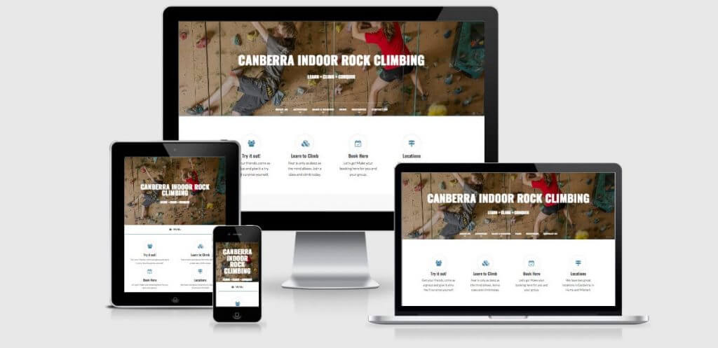 Image of the Canberra Indoor Rock Climbing Website
