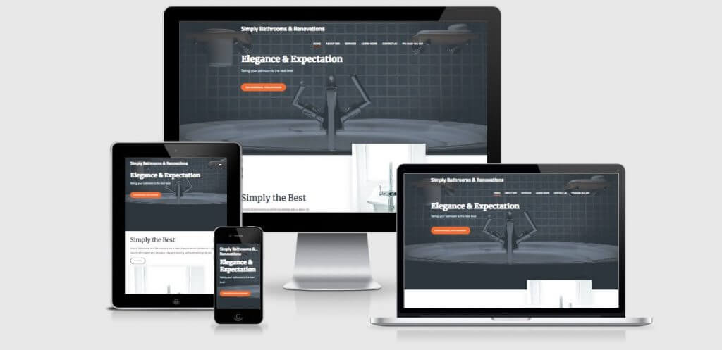 Image of the Simply Bathrooms and Renovations Website