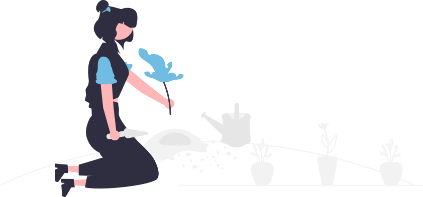 Graphic of a person planting a tree